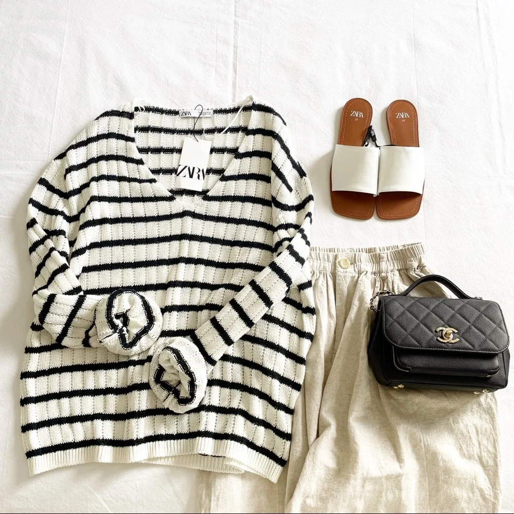 Zara linen blend knit sweater - Picture 1 of 10